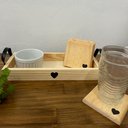 Ver imagem 2 de Kit Bandeja Decorativa Slin e 4 Porta Copos, Kit Decorativo, Mesa Posta, Decoração Casa