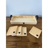 Kit Bandeja Decorativa Slin e 4 Porta Copos, Kit Decorativo, Mesa Posta, Decoração Casa - 4