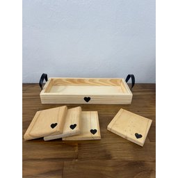 Kit Bandeja Decorativa Slin e 4 Porta Copos, Kit Decorativo, Mesa Posta, Decoração Casa - 3
