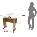 Ver imagem 4 de Mesa Escrivaninha Dobrável com Rodízio Amêndoa