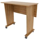 Ver imagem 5 de Mesa Escrivaninha Dobrável com Rodízio Amêndoa