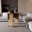 Ver imagem 3 de Mesa Escrivaninha Dobrável com Rodízio Amêndoa
