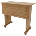 Ver imagem 6 de Mesa Escrivaninha Dobrável com Rodízio Amêndoa