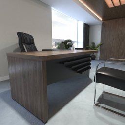 Escrivaninha Mesa Escritório Diretor em L Tamburato e Elegante 200cm Charuto E Preto - 4