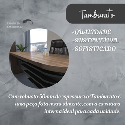 Escrivaninha Mesa Escritório Diretor em L Tamburato e Elegante 200cm Charuto E Preto - 15