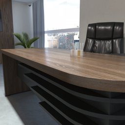 Escrivaninha Mesa Escritório Diretor em L Tamburato e Elegante 200cm Charuto E Preto - 6