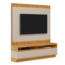 Ver imagem 2 de Painel com Rack Bancada Singapura 180cm Mdp/mdf Tv até 70 Ripado Tauari/off White G77 - Gran Belo