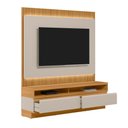 Ver imagem 6 de Painel com Rack Bancada Singapura 180cm Mdp/mdf Tv até 70 Ripado Tauari/off White G77 - Gran Belo
