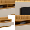 Ver imagem 7 de Painel com Rack Bancada Singapura 180cm Mdp/mdf Tv até 70 Ripado Tauari/off White G77 - Gran Belo