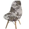 Kit 6 Capa de Cadeira Charles Eames Eiffel Pé Palito Malha Mista:2 Bege - 2