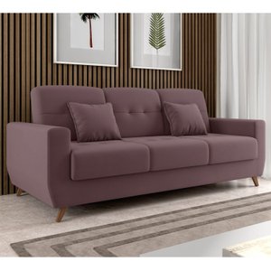 Sofá Cama 3 Lugares com Baú Pâmela 