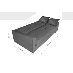 Sofá Cama 3 Lugares com Baú Pâmela  - 6
