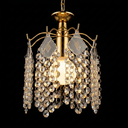 Ver imagem 4 de Lustre Pendente Dourado com Cristais em Acrílico - Moderno