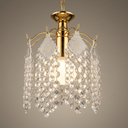Ver imagem 1 de Lustre Pendente Dourado com Cristais em Acrílico - Moderno