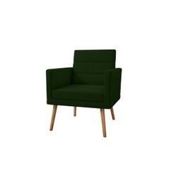 Kit 04 Poltronas Lux Decorativas Para Sala Quarto Suede Verde - 2