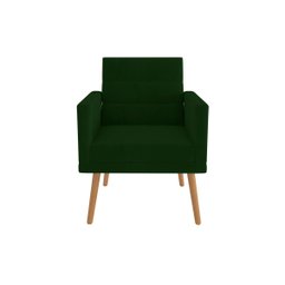 Kit 04 Poltronas Lux Decorativas Para Sala Quarto Suede Verde - 4