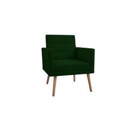 Kit 04 Poltronas Lux Decorativas Para Sala Quarto Suede Verde - 3
