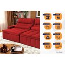 Ver imagem 3 de Sofá Retrátil Reclinável Supremo 3,00m Suede Velut Vermelho Molas no Assento - King House