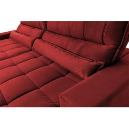 Sofá Retrátil Reclinável Supremo 3,00m Suede Velut Vermelho Molas no Assento - King House - 6