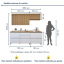 Ver imagem 3 de Cozinha Completa Modulada 4 Peças 6 Portas 4 Gavetas Norten Marrom/Branco/Nature