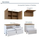 Ver imagem 5 de Cozinha Completa Modulada 4 Peças 6 Portas 4 Gavetas Norten Marrom/Branco/Nature