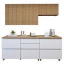 Ver imagem 2 de Cozinha Completa Modulada 4 Peças 6 Portas 4 Gavetas Norten Marrom/Branco/Nature