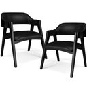 Ver imagem 1 de Kit 2 Cadeiras Sala de Jantar Estar Living Estofada Suran L02 Preto Couríssimo Preto - Lyam Decor