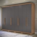 Ver imagem 4 de Guarda Roupa Casal 8 Portas 4 Gavetas Master New com Pés e Cabeceira Casal Loanda com Gavetas Jatobá