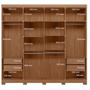 Ver imagem 6 de Guarda Roupa Casal 8 Portas 4 Gavetas Master New com Pés e Cabeceira Casal Loanda com Gavetas Jatobá