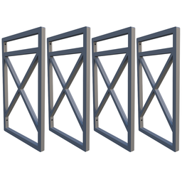 Quatro Suportes Estilo Industrial P/prateleiras 20cm - Prateado - 1