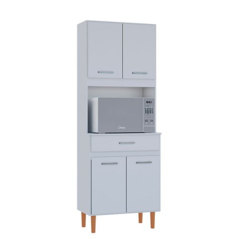 Paneleiro de Cozinha Compacto com Nicho e Gaveta 4 Portas 1 Gaveta