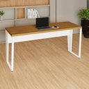 Ver imagem 2 de Mesa Industrial Retangular F5 Office MDF 160cm Freijó com Branco