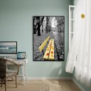 Ver imagem 1 de Quadro Decorativo Banco Amarelo 70x50cm Mold Preta