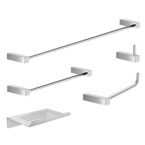 Kit de Acessórios para Banheiro Escovado 5 Peças 2180tr Grego Metal