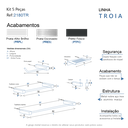 Ver imagem 2 de Kit de Acessórios para Banheiro Escovado 5 Peças 2180tr Grego Metal