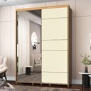 Ver imagem 1 de Guarda Roupa Solteiro 170cm 2 Portas e 3 Gavetas 100% Mdf Cor:mel com Champanhe