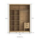 Ver imagem 4 de Guarda Roupa Solteiro 170cm 2 Portas e 3 Gavetas 100% Mdf Cor:mel com Champanhe
