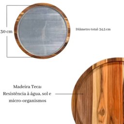 Suporte de Madeira para Forma de Pizza 30 Cm com Bandeja - 4