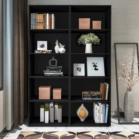 Kit 2 Estantes para Livros 5 Prateleiras 180cmx120cm Multy