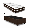 Ver imagem 2 de Cama Base Solteiro Marrom Colchao Solteiro Molas Ensacadas Classico - Alto Nivel
