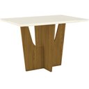 Ver imagem 3 de Mesa de Jantar Tampo MDF Com Vidro Canto Reto 120 Cm Vértice Henn