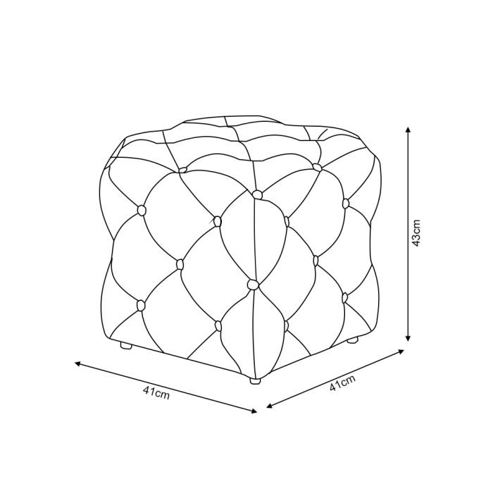 Puff Puf para Sala Luxo Capitone Varias Cores Quadrado:bege - 3