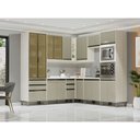 Ver imagem 1 de Cozinha Modulada de Canto Completa 8 Peças com Tampo Linea Luciane Móveis