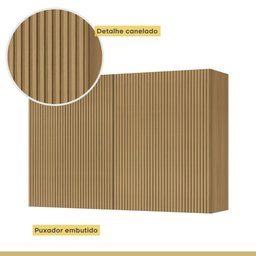 Armário Aéreo 2 Portas 120cm 100% Mdf Rainha Nature - 4