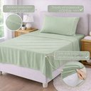 Ver imagem 2 de Jogo de Cama Lençol Egipicio Solteiro Micropercal 600 Fios Macio 3 Peças Algodão - Verde Claro