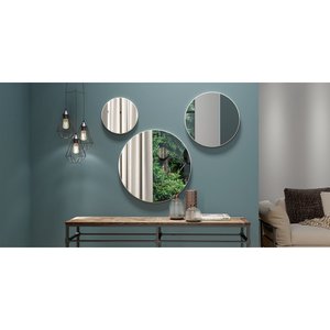 Kit Conjunto de Painéis Decorativos Espelhados Redondos 3 Peças Es15 Dalla Costa - Off White