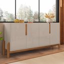 Ver imagem 1 de Buffet Agnes Off White/Cedro 4 Portas com Detalhe Curvo