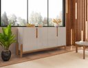 Ver imagem 4 de Buffet Agnes Off White/Cedro 4 Portas com Detalhe Curvo