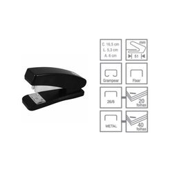 Grampeador Base Plástica Grampos 26-6 Kit 3 - 6