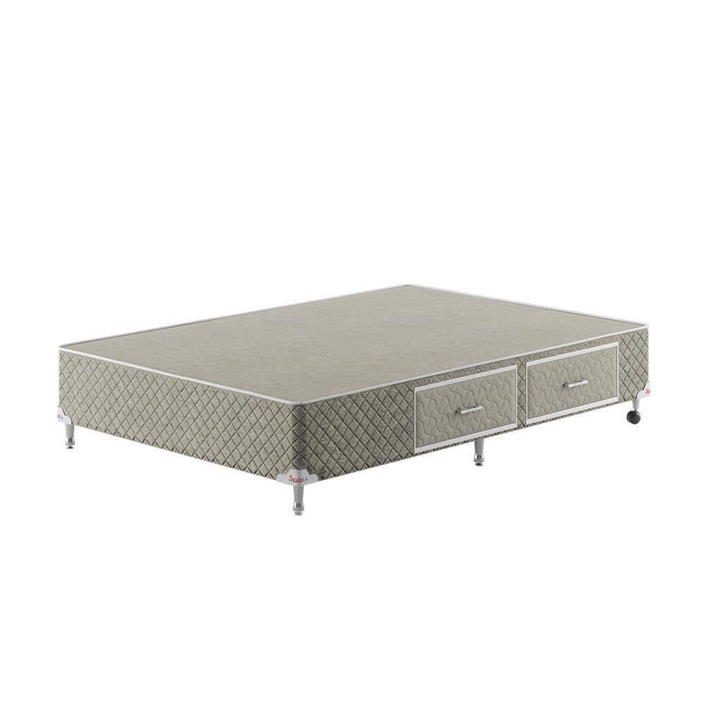 Base Box Gaveta Casal Spubio Spu + Incofal Marrom Claro 138x188x40cm